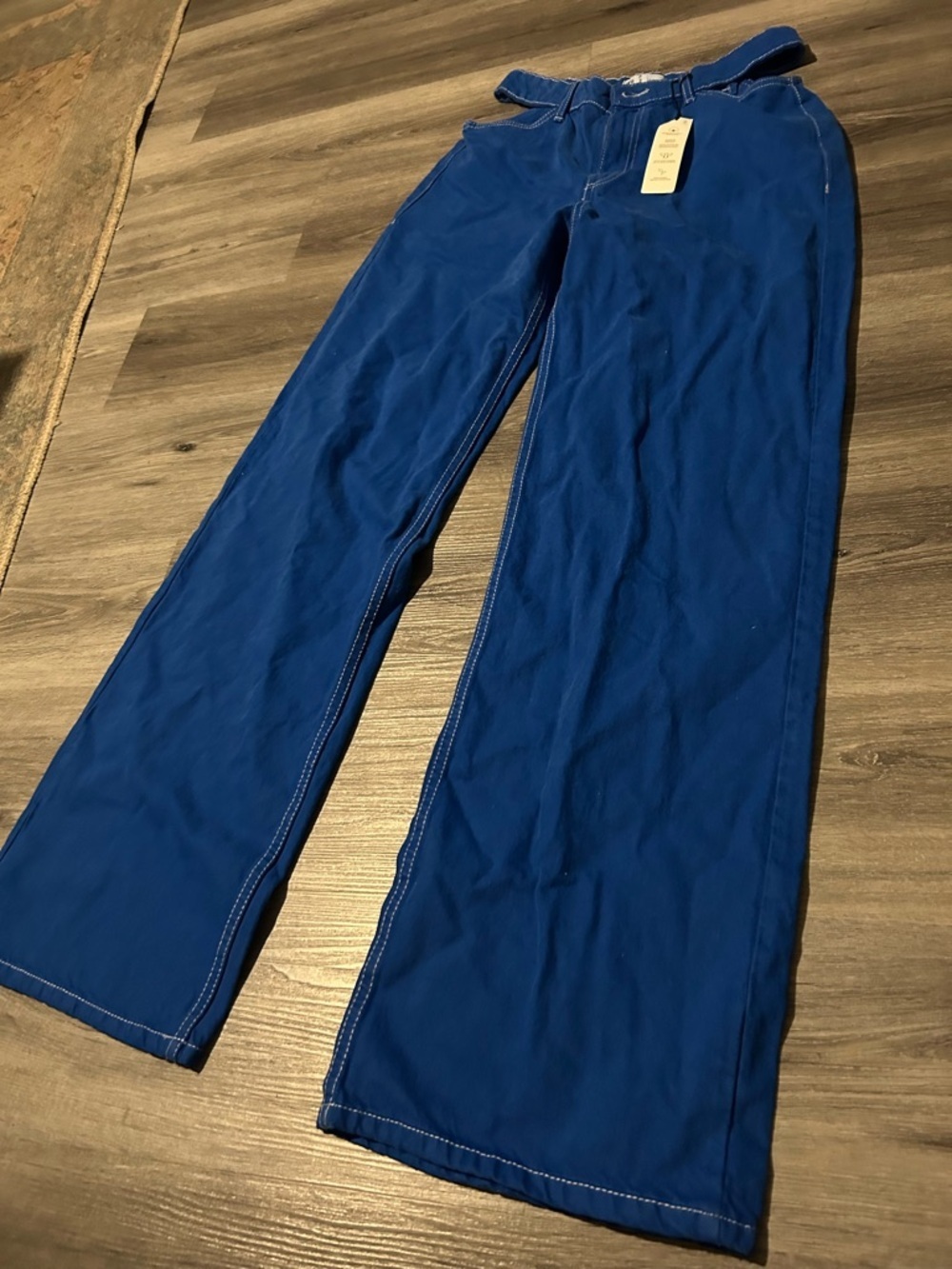 Zara Royal Blue Wide-Leg Jeans - Picture 3 of 6